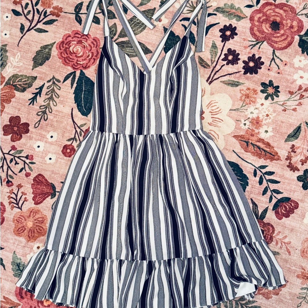 B Darlin Monochrome Striped Dress